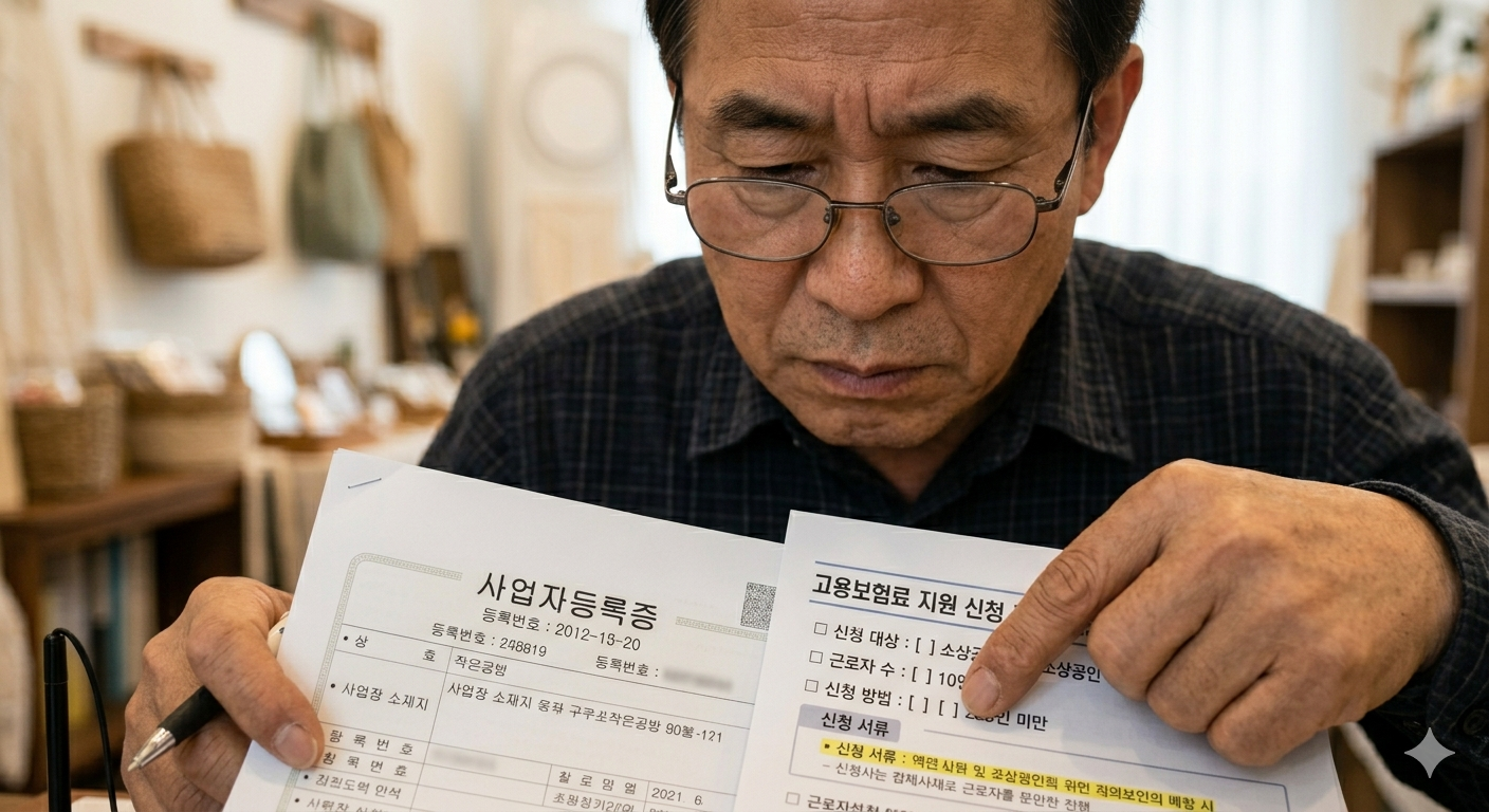 자영업자 고용보험료 지원 확인 이미지