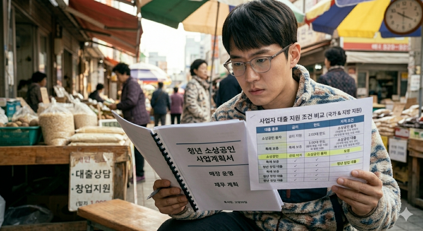 사업자 대출 지원 공고 확인 이미지