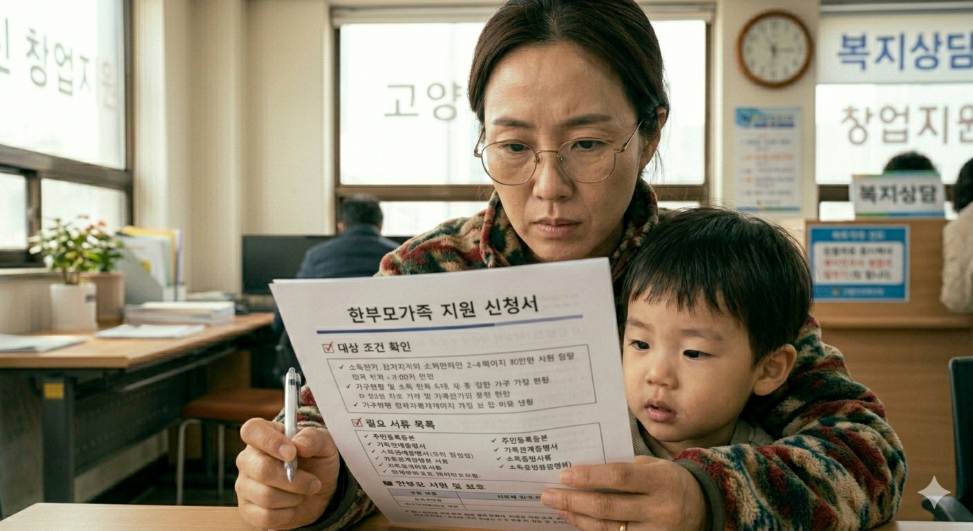한부모가족 지원금 조건 확인 이미지